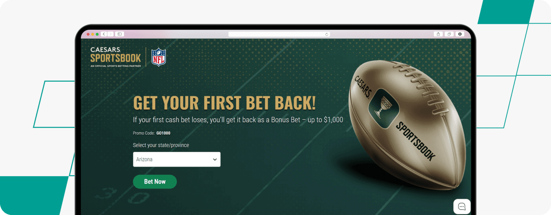 screenshot of caesars sportsbook homepage